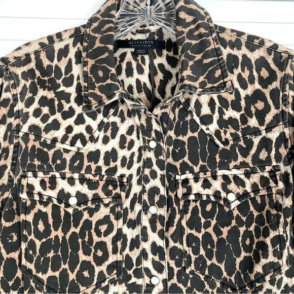 All Saints Leopard Print Button Down Shirt - Picture 6 of 11